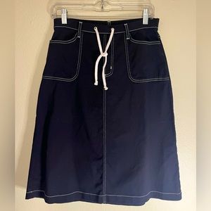 D & Co Black Midi Skirt Womens Size Small 95% Cotton